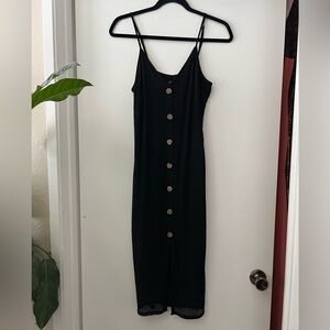 Express Black Strappy Midi Dress, soft knit